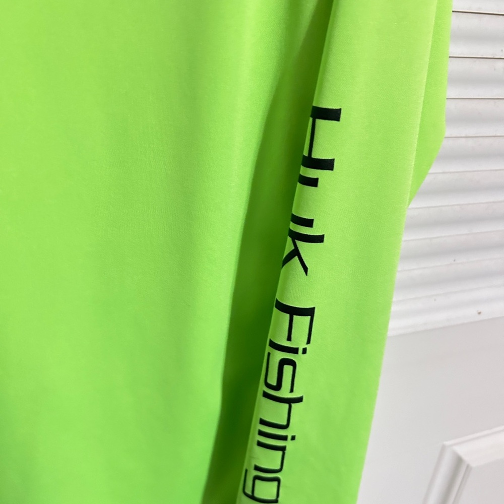 Huk Performance Fishing Shirt in Neon Green - Picture 7 of 7